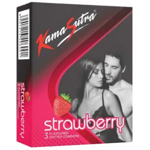 KamaSutra Strawberry Flavoured Condom 3's Pack (Made in India)